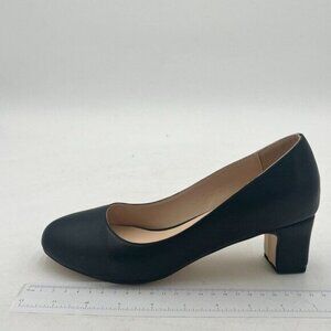 XYD Women Formal Round Toe Chunky Block Heel Pumps Slip On Office Business
